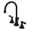 Kingston Brass KS2980BAL Heirloom Widespread Bathroom Faucet W/Brass Pop-Up, Matte Blk KS2980BAL - alternate 1